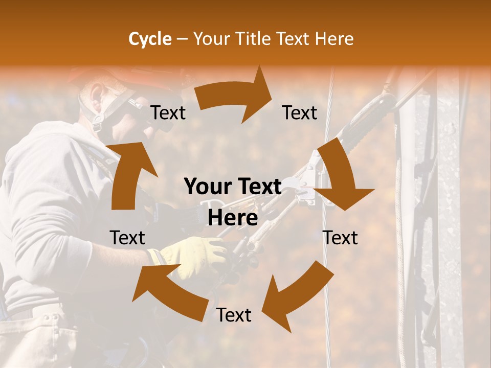 Climbing Construction Telecommunications Equipment PowerPoint Template