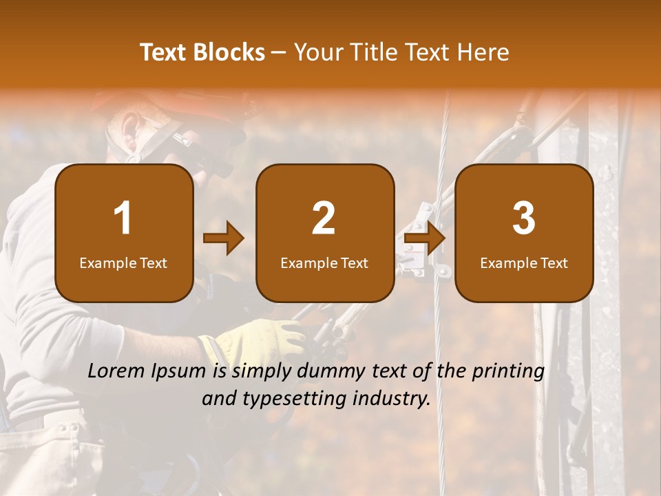 Climbing Construction Telecommunications Equipment PowerPoint Template