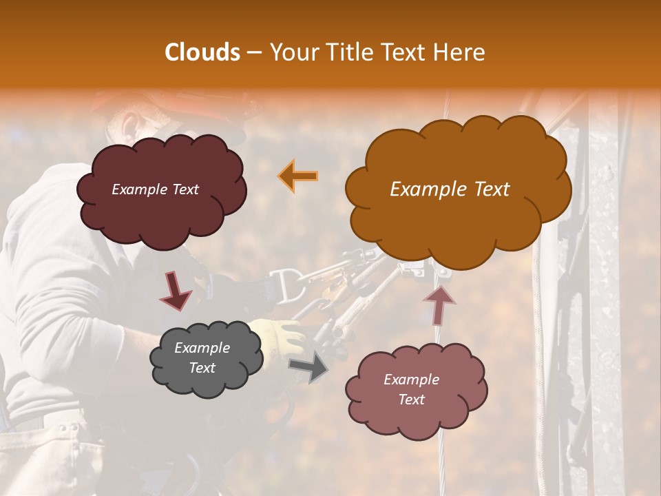Climbing Construction Telecommunications Equipment PowerPoint Template