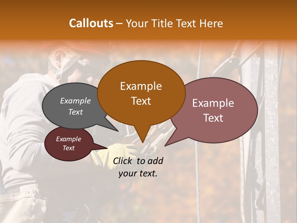 Climbing Construction Telecommunications Equipment PowerPoint Template