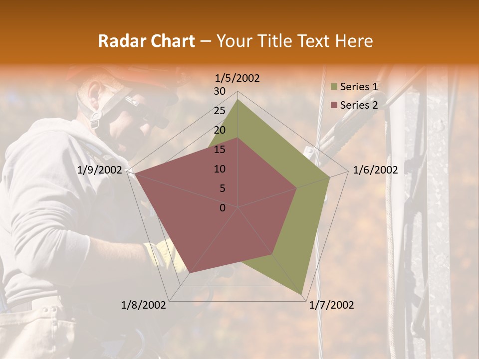 Climbing Construction Telecommunications Equipment PowerPoint Template