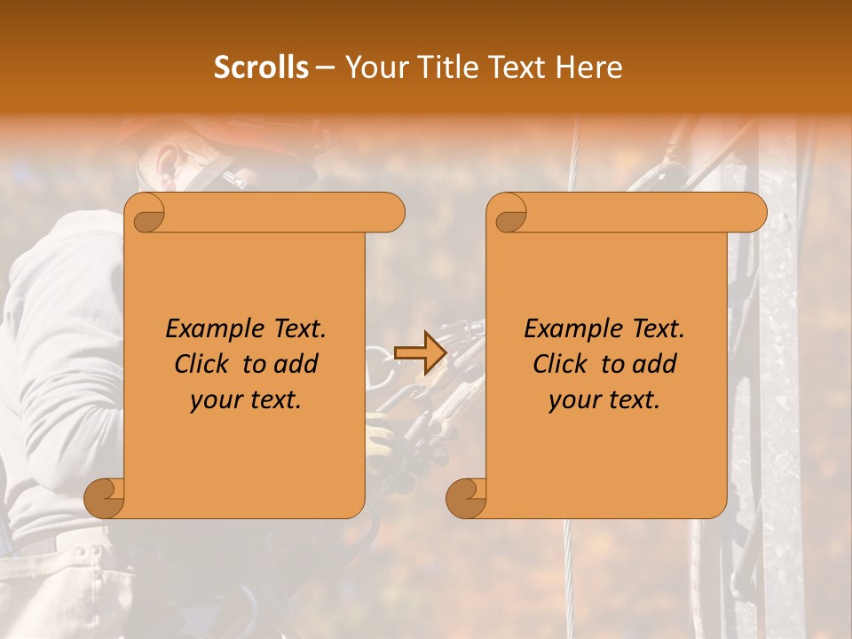 Climbing Construction Telecommunications Equipment PowerPoint Template