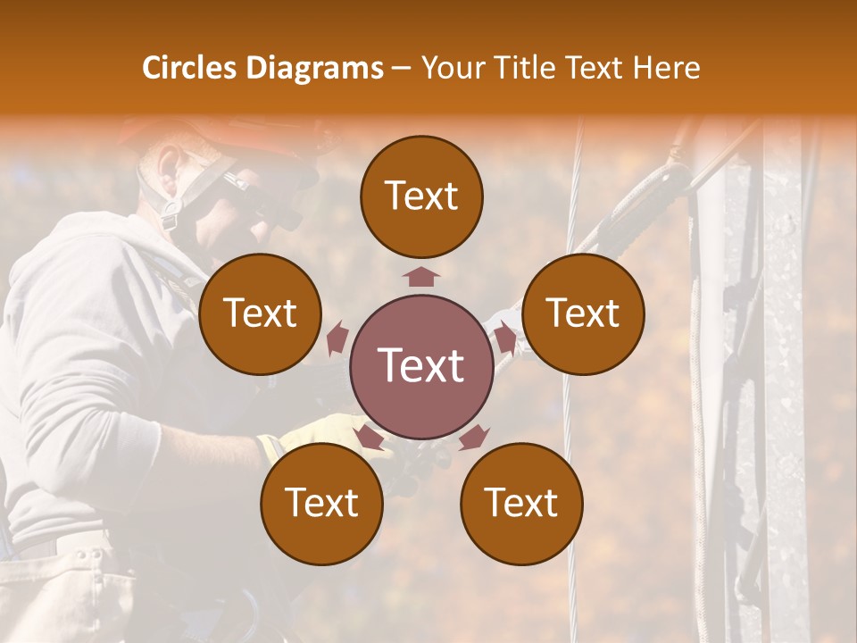 Climbing Construction Telecommunications Equipment PowerPoint Template