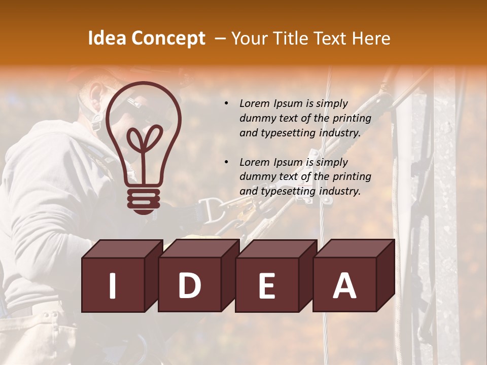 Climbing Construction Telecommunications Equipment PowerPoint Template