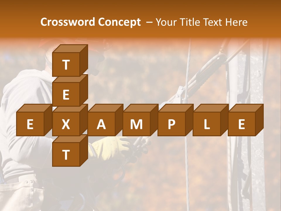 Climbing Construction Telecommunications Equipment PowerPoint Template