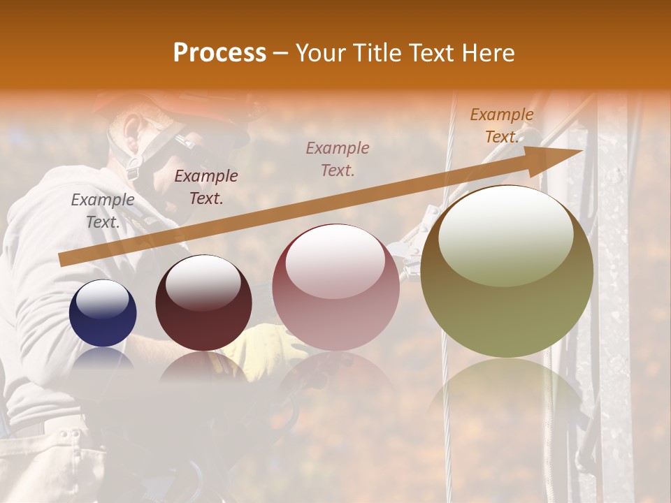 Climbing Construction Telecommunications Equipment PowerPoint Template