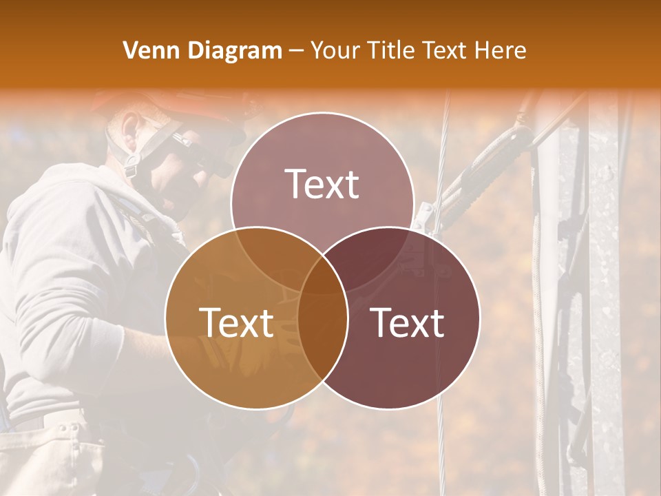 Climbing Construction Telecommunications Equipment PowerPoint Template