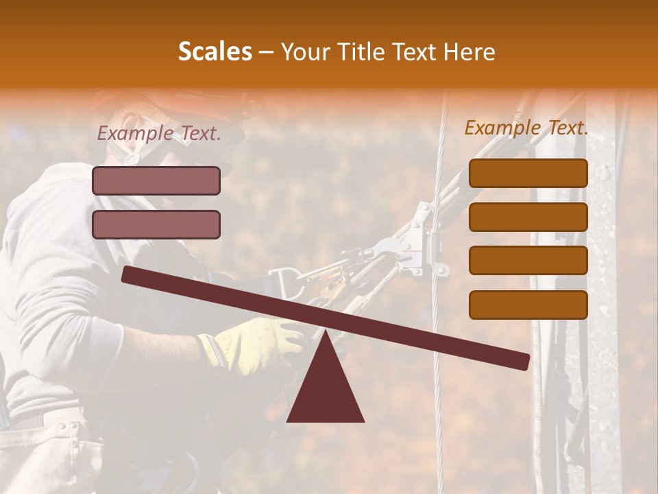 Climbing Construction Telecommunications Equipment PowerPoint Template