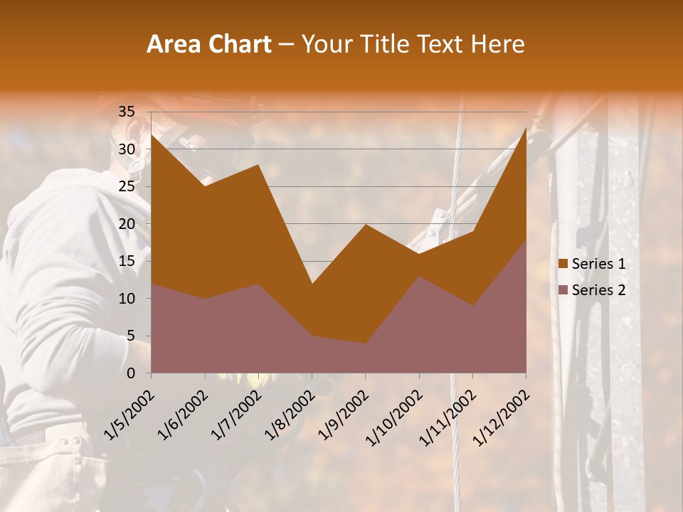 Climbing Construction Telecommunications Equipment PowerPoint Template