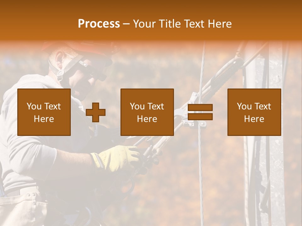 Climbing Construction Telecommunications Equipment PowerPoint Template