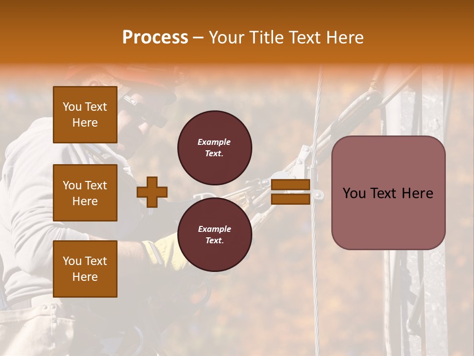 Climbing Construction Telecommunications Equipment PowerPoint Template