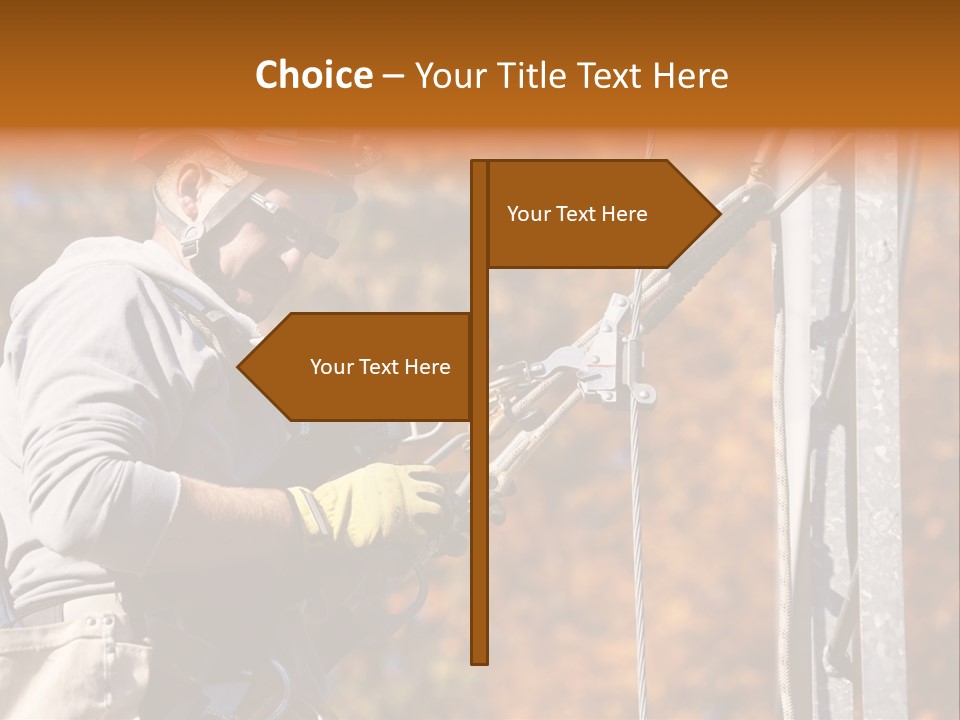 Climbing Construction Telecommunications Equipment PowerPoint Template