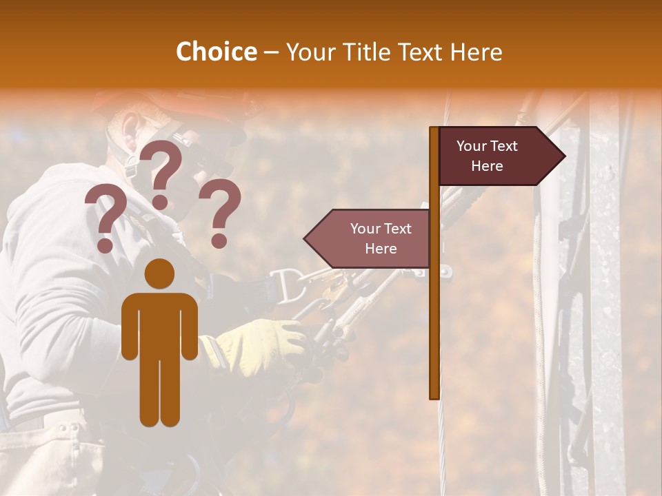 Climbing Construction Telecommunications Equipment PowerPoint Template