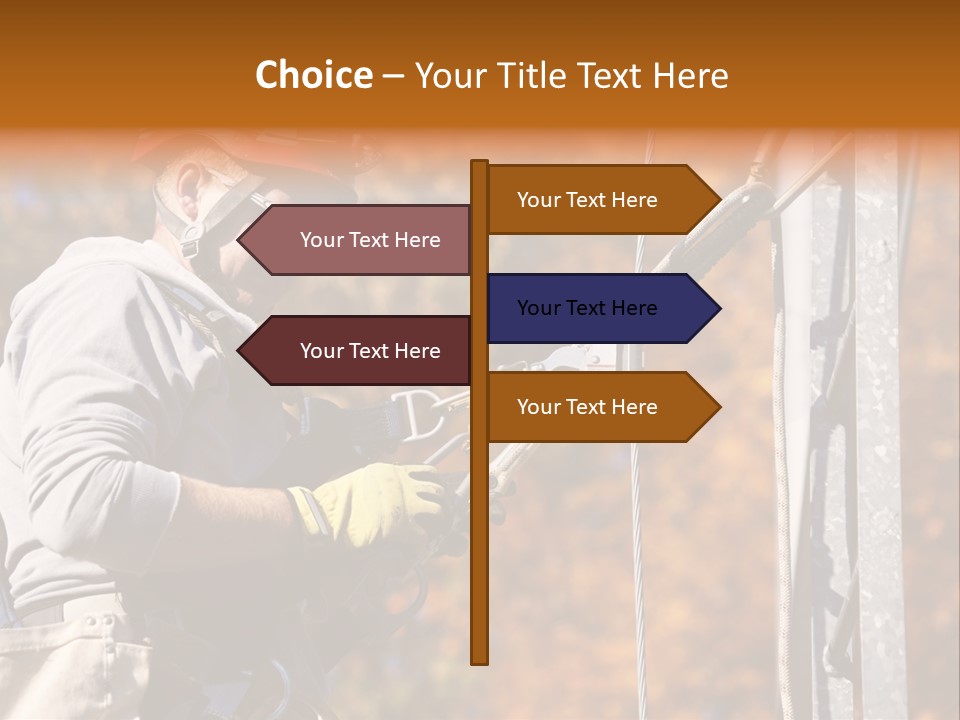 Climbing Construction Telecommunications Equipment PowerPoint Template