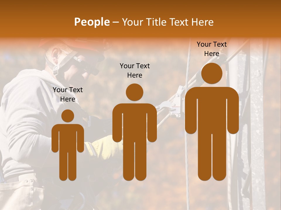 Climbing Construction Telecommunications Equipment PowerPoint Template