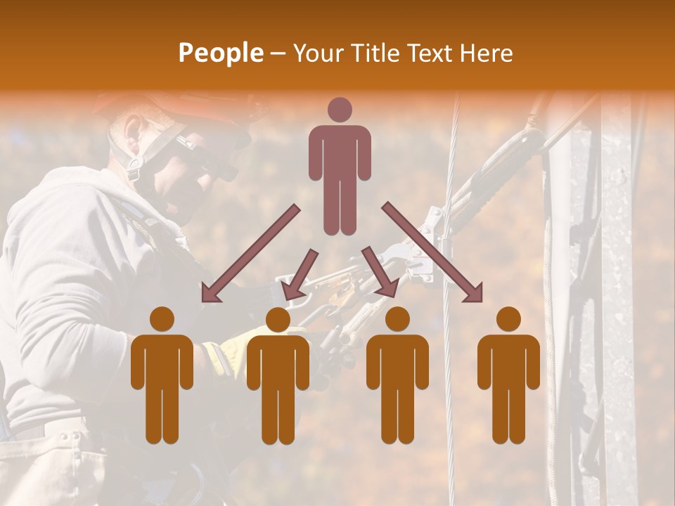 Climbing Construction Telecommunications Equipment PowerPoint Template