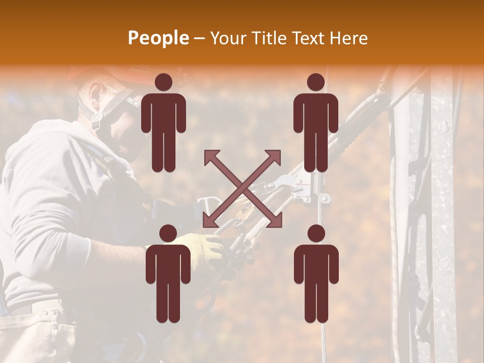 Climbing Construction Telecommunications Equipment PowerPoint Template