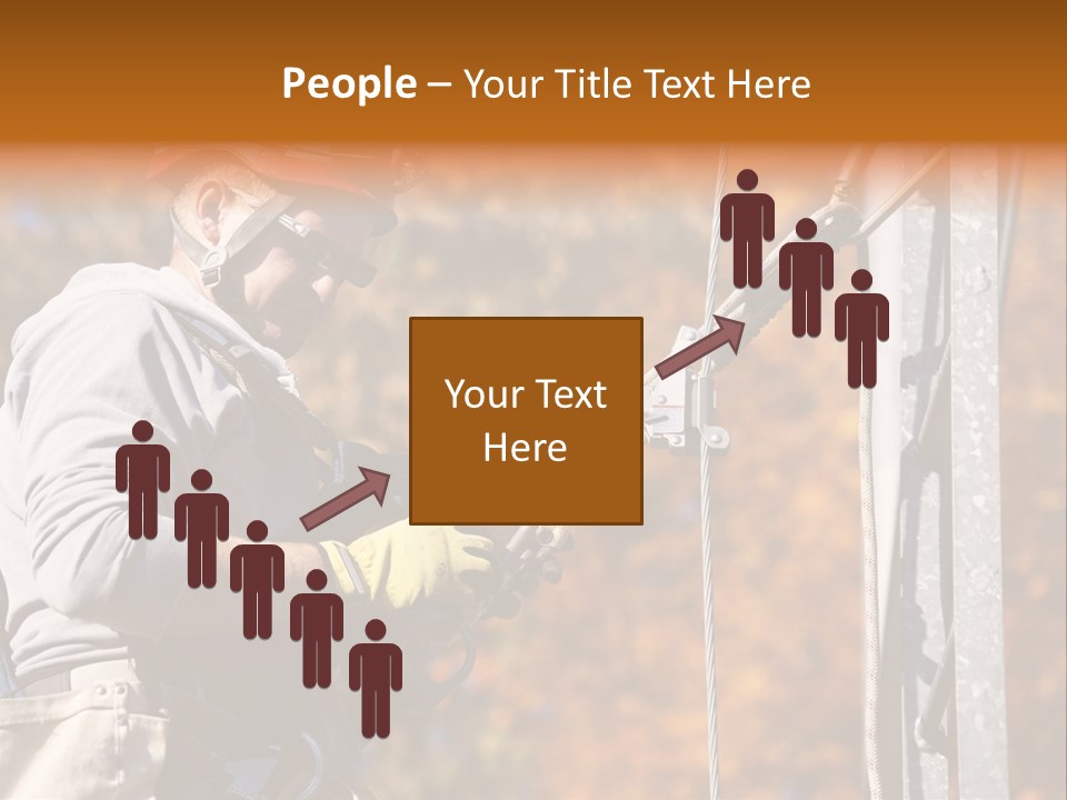 Climbing Construction Telecommunications Equipment PowerPoint Template