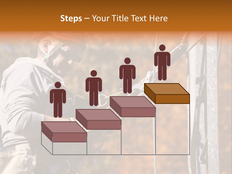 Climbing Construction Telecommunications Equipment PowerPoint Template