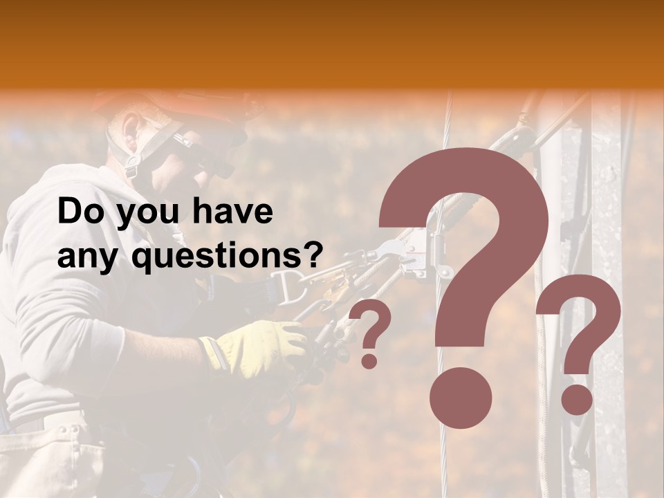 Climbing Construction Telecommunications Equipment PowerPoint Template