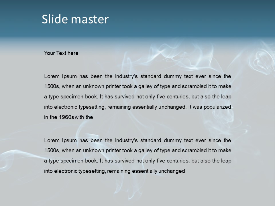 A Blue Smoke Powerpoint Presentation PowerPoint Template