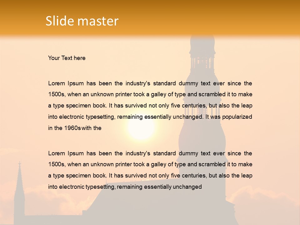 Facade River Cityscape PowerPoint Template