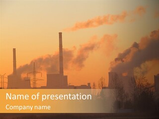 Turbine Heat Coal PowerPoint Template