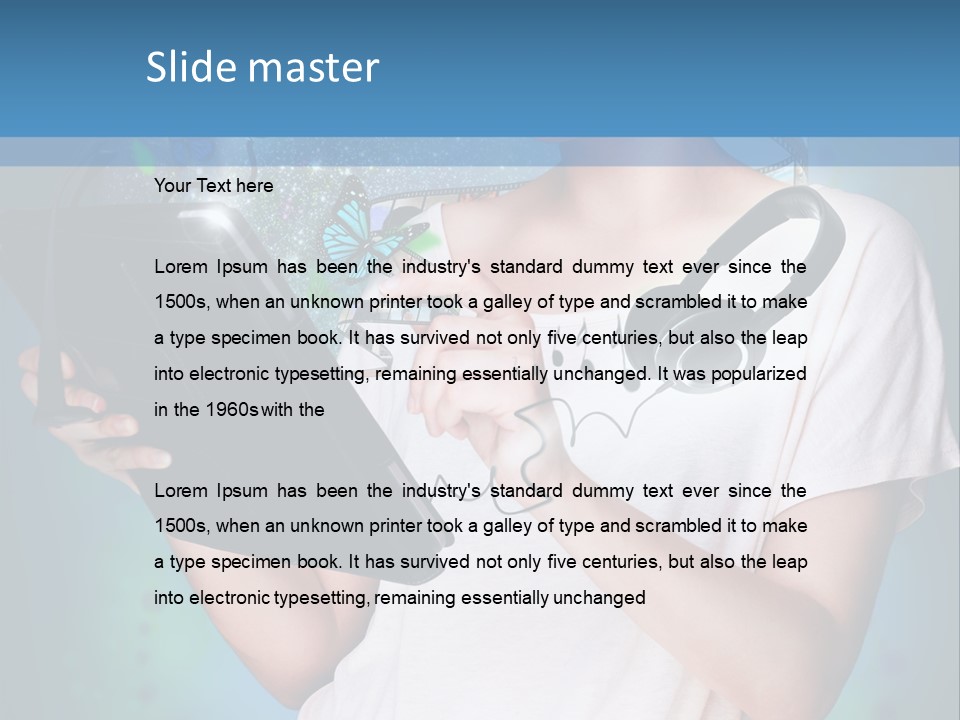 Music Advertisement Woman PowerPoint Template