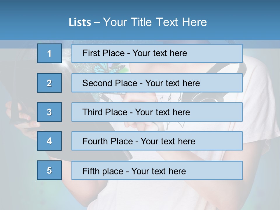 Music Advertisement Woman PowerPoint Template