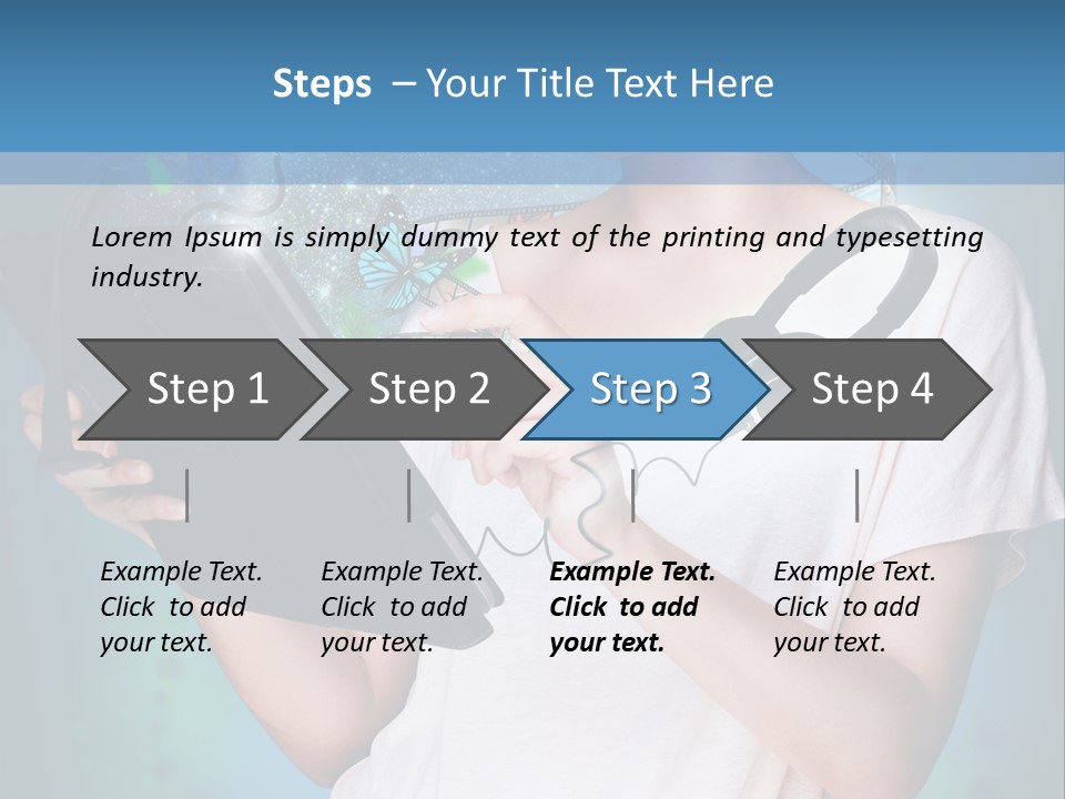 Music Advertisement Woman PowerPoint Template