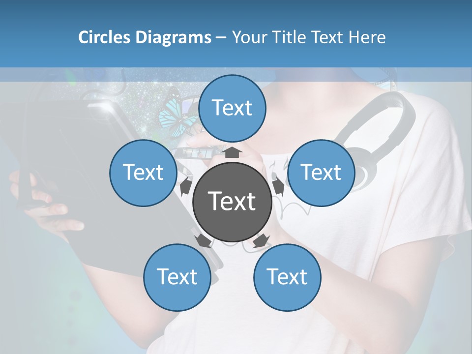 Music Advertisement Woman PowerPoint Template