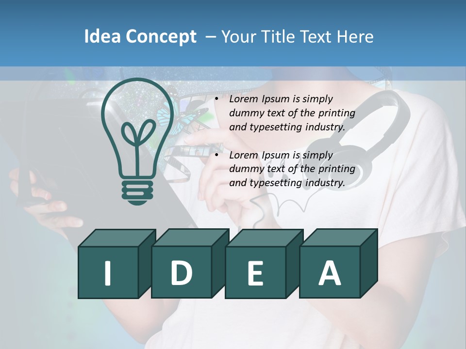 Music Advertisement Woman PowerPoint Template