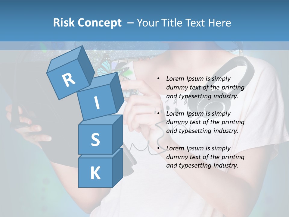 Music Advertisement Woman PowerPoint Template