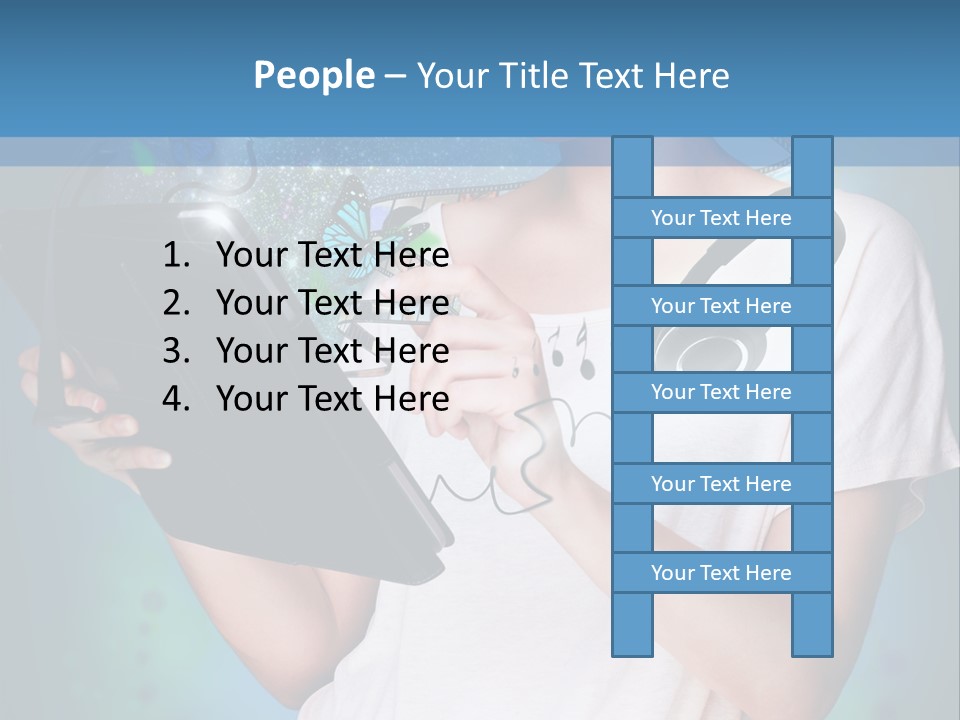 Music Advertisement Woman PowerPoint Template