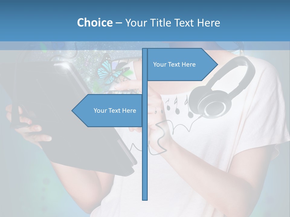 Music Advertisement Woman PowerPoint Template