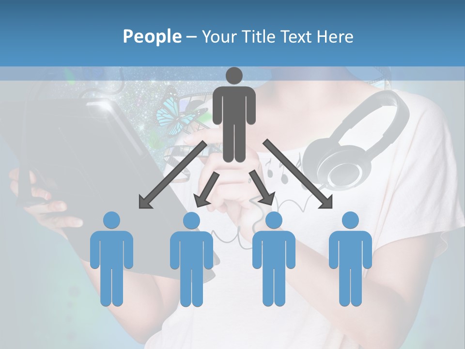 Music Advertisement Woman PowerPoint Template