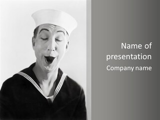 Sailors Cap Eyes Closed Midadult PowerPoint Template