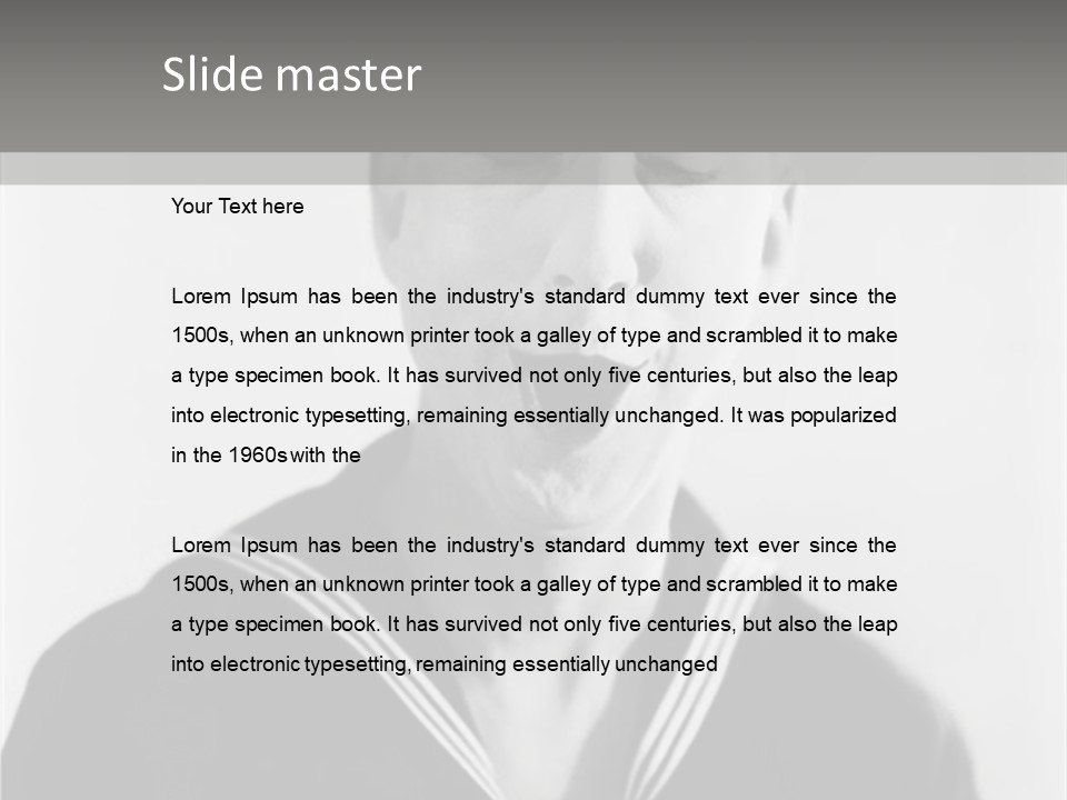 Sailors Cap Eyes Closed Midadult PowerPoint Template