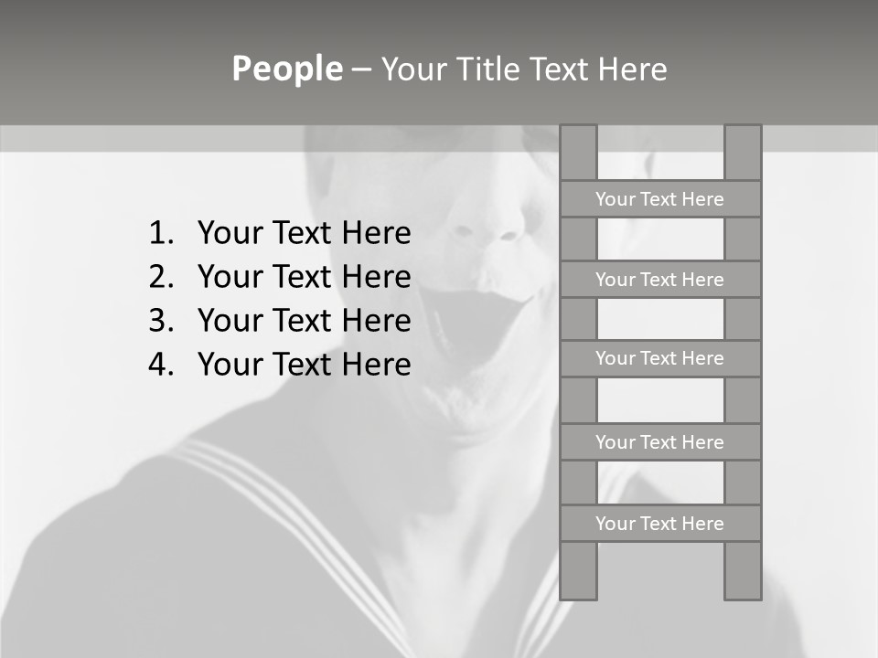 Sailors Cap Eyes Closed Midadult PowerPoint Template