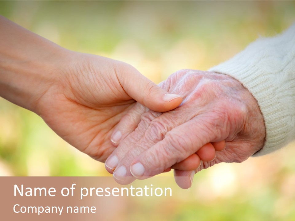 Hand Hold Age PowerPoint Template