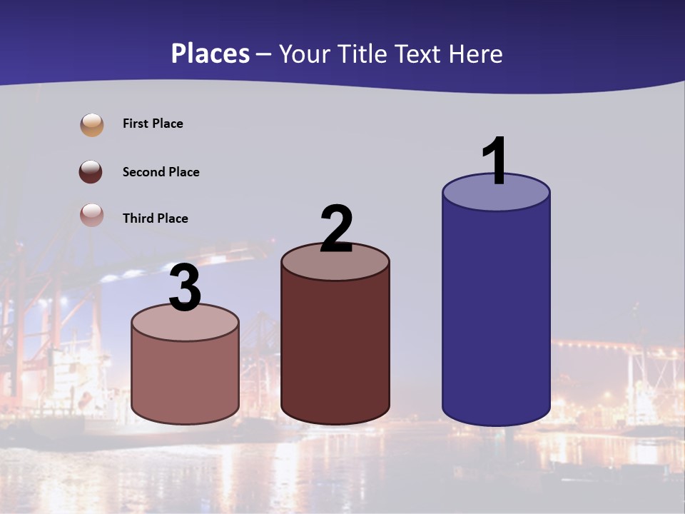 Panorama Seaport Illuminated PowerPoint Template