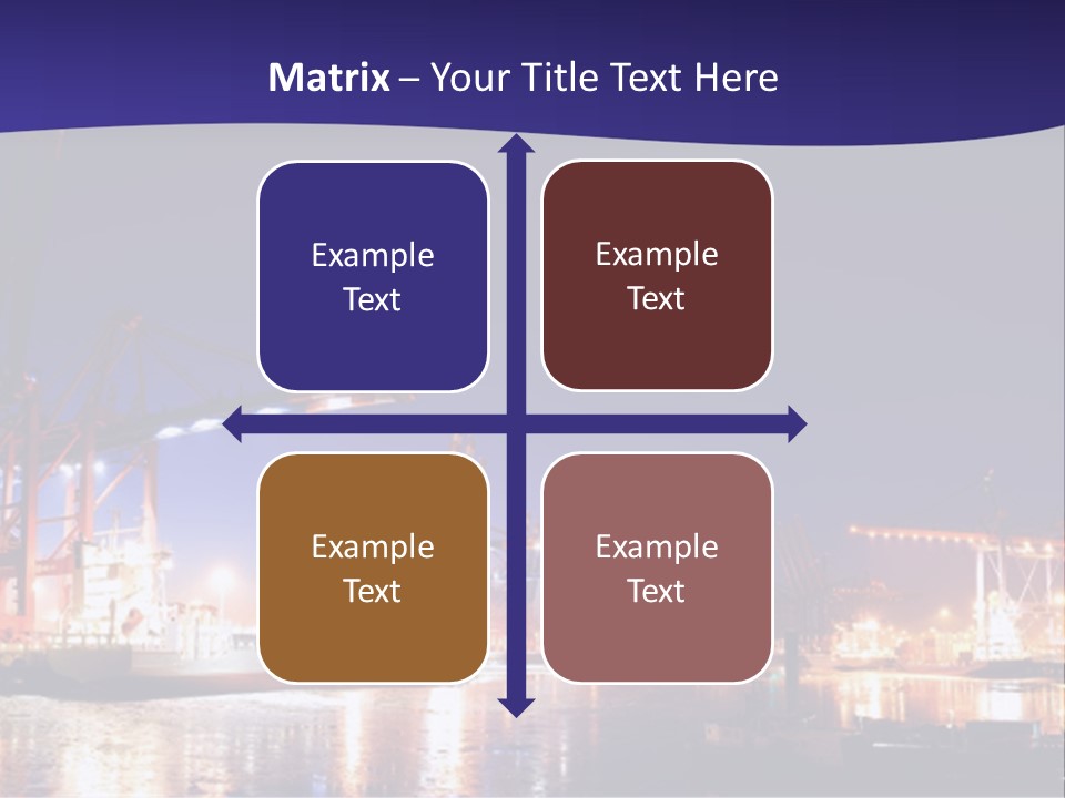 Panorama Seaport Illuminated PowerPoint Template