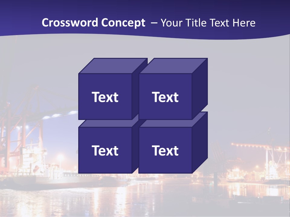 Panorama Seaport Illuminated PowerPoint Template