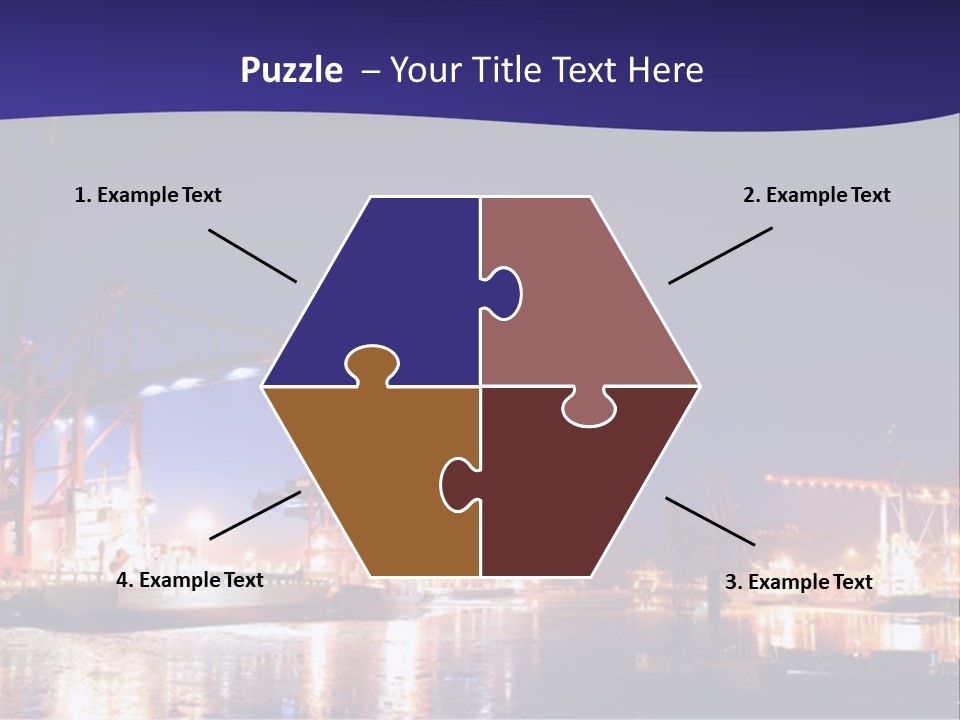 Panorama Seaport Illuminated PowerPoint Template