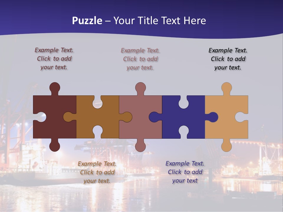 Panorama Seaport Illuminated PowerPoint Template