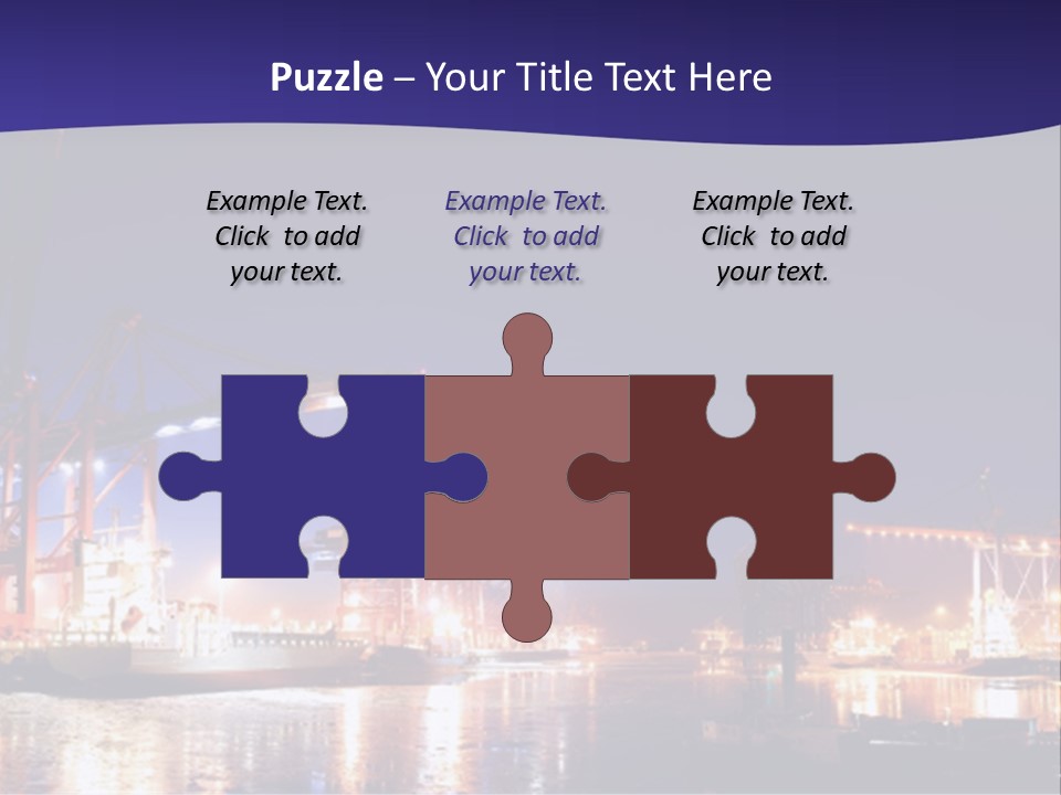 Panorama Seaport Illuminated PowerPoint Template