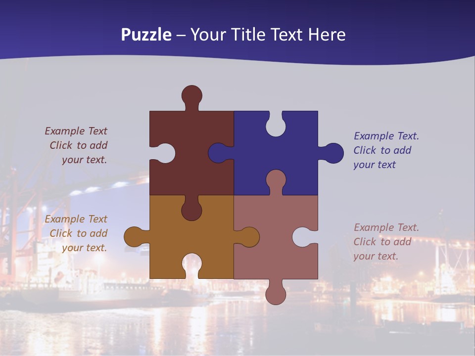 Panorama Seaport Illuminated PowerPoint Template
