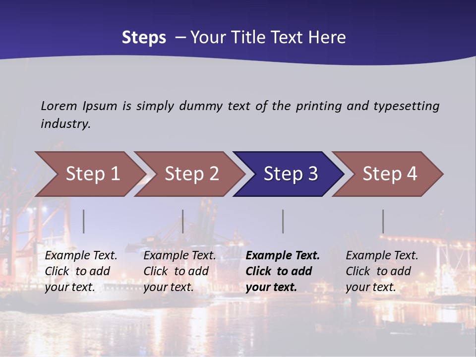 Panorama Seaport Illuminated PowerPoint Template