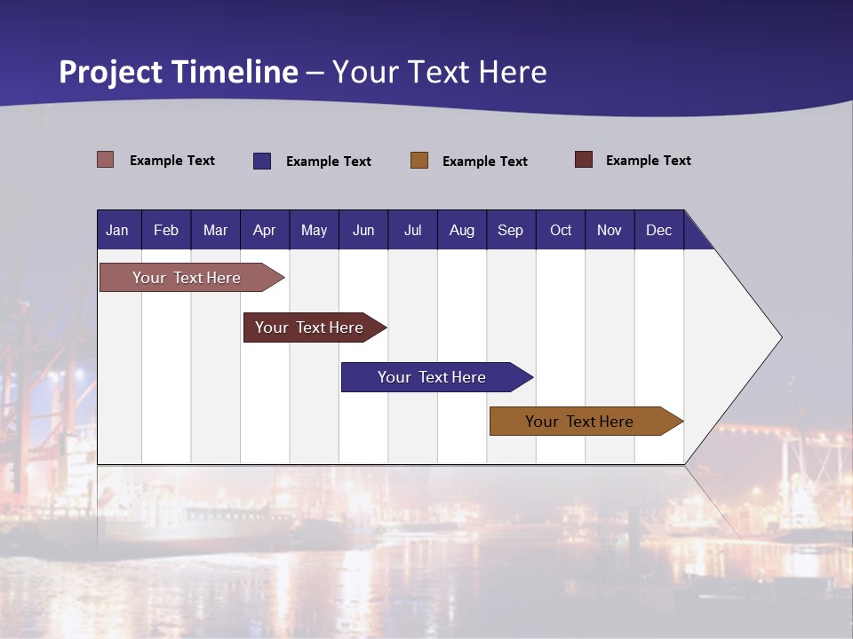 Panorama Seaport Illuminated PowerPoint Template