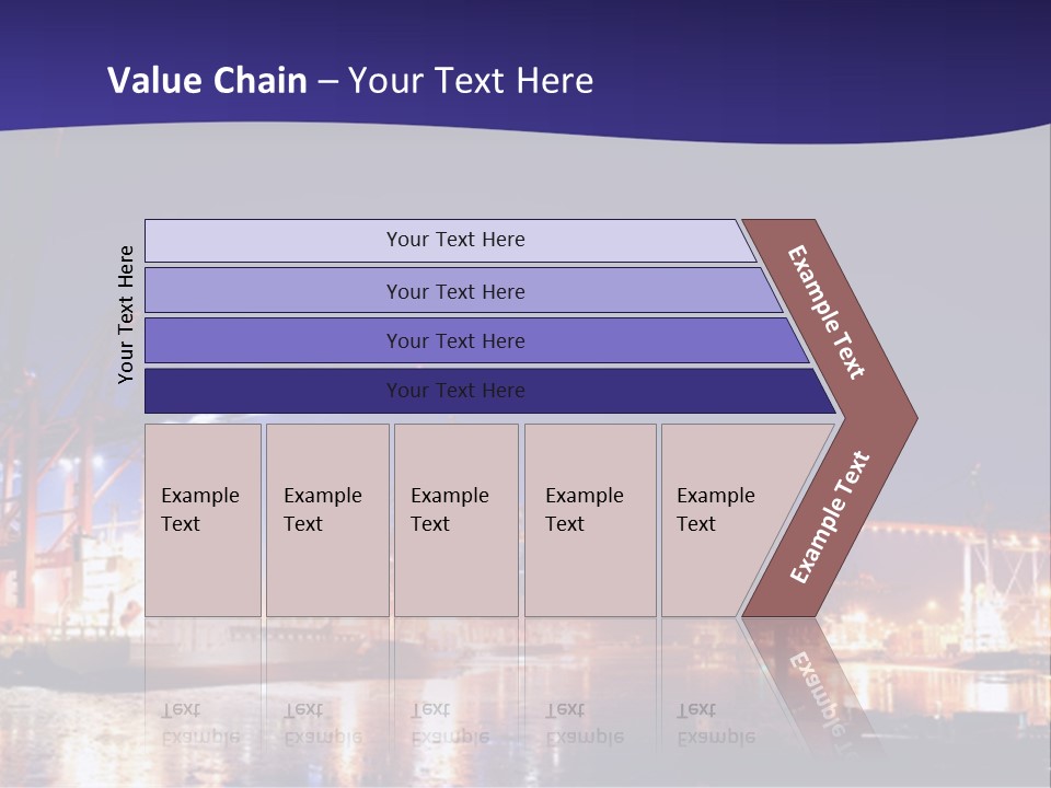 Panorama Seaport Illuminated PowerPoint Template